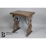 A 19th Century Spanish Walnut and Wrought Iron Occasional Table