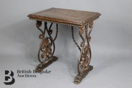 A 19th Century Spanish Walnut and Wrought Iron Occasional Table