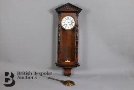 Late 19th Century Viennese Walnut and Ebonised Wall Clock