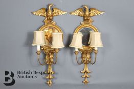 Pair of 20th Century Regency Style Giltwood Girandoles