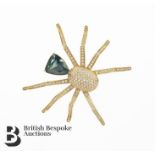 Brilliant Stars Sapphire and Diamond Spider Brooch