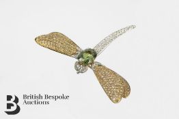 18ct Gold Sapphire and Diamond Dragonfly Brooch