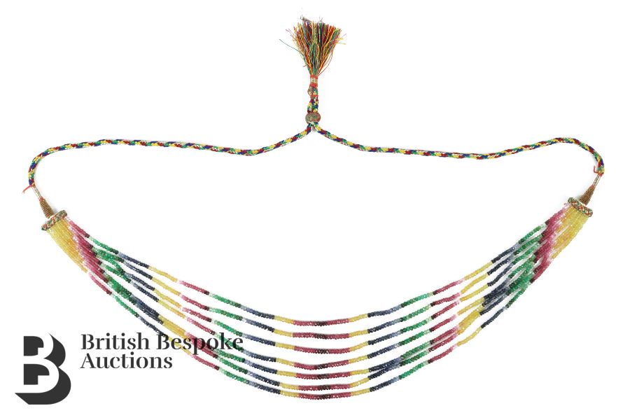 Indian Multi-Coloured Semi-Precious Stone Bead Necklace