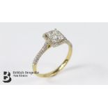 18ct White Gold Diamond Cluster Ring