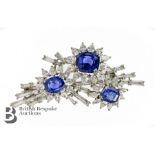 Cartier 1950s Vivid Cornflower Natural Sapphire and Diamond Brooch