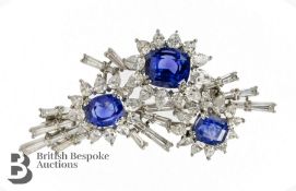 Cartier 1950s Vivid Cornflower Natural Sapphire and Diamond Brooch