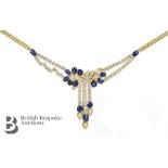 18ct Yellow Gold Sapphire and Diamond Necklace