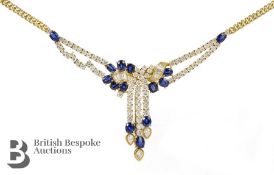 18ct Yellow Gold Sapphire and Diamond Necklace