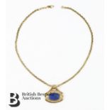 18k Gold Lapis Lazuli Pendant and Chain