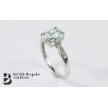 White Gold, Aquamarine and Diamond Ring