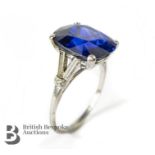 1920s Era 8ct Natural Ceylonese Sapphire and Diamond Ring