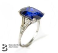 1920s Era 8ct Natural Ceylonese Sapphire and Diamond Ring