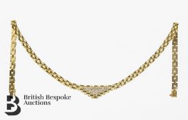 18ct Gold Diamond-Set Brick-Link Bracelet