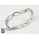 Black and White Diamond Oval Link Bracelet