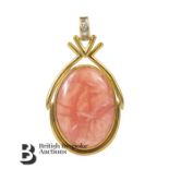 18ct Gold Rose Agate Pendant