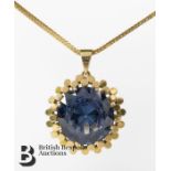 18ct Yellow Gold and Alexandrite Brooch and Pendant