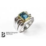 18ct White and Yellow Gold Blue Topaz Ring