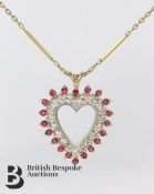 Yellow Gold Ruby and Diamond Necklace