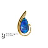 18ct Yellow Gold, Opal and Diamond Pendant