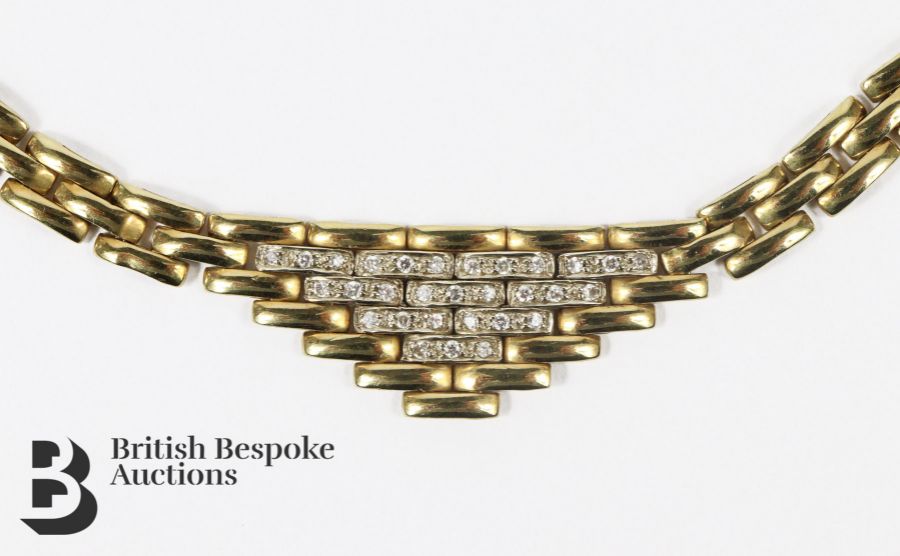 18ct Gold Diamond-Set Brick-Link Bracelet - Image 3 of 4