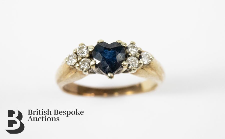 9ct Sapphire and Diamond Ring - Image 2 of 2