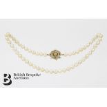 Cultured Pearl and Diamond Necklace