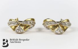 Pair of Yellow Gold Diamond Earrings
