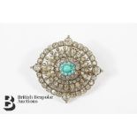 Victorian Diamond and Turquoise Brooch