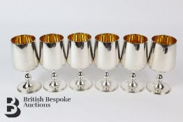 Six Silver Plate Goblets