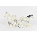 Two Beswick Horses and Two Beswick Foals