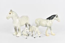 Two Beswick Horses and Two Beswick Foals