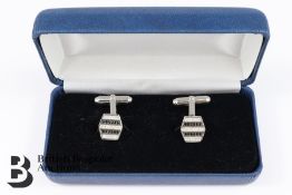 Pair of Silver and CZ Cufflinks