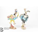 Pair of Porcelain Show Girl Figures