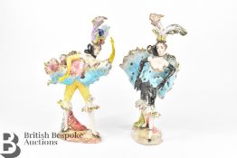 Pair of Porcelain Show Girl Figures