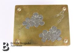 Austrian Arts and Crafts Brass and Silver Stamp Box