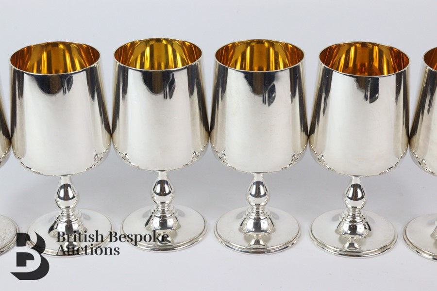 Six Silver Plate Goblets - Image 2 of 3