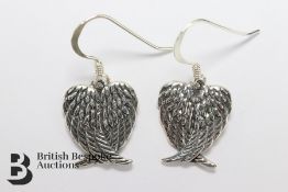 Pair of Silver Winged Earrings