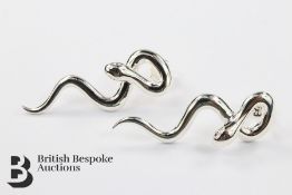 Silver Snake Earrings