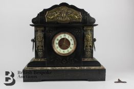 Large Victorian Slate and Marble Clock