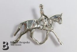 Silver Horse and Rider Brooch