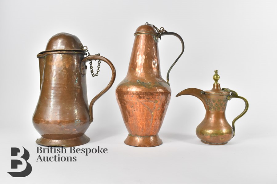 19th Century Islamic Copper Water Vessels