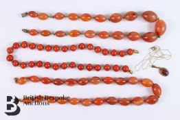 Red Agate Bead Necklaces