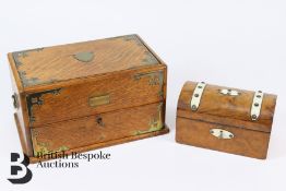 An Oak Stationery Box