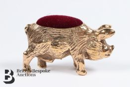 Brass Pig Pin Cushion