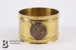Rare Knight's Templar Brass Napkin Ring