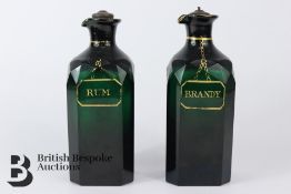 Georgian Bristol Green Decanters