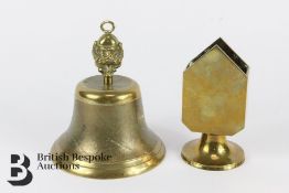 Brass Serviette Holder and Brass School Bell