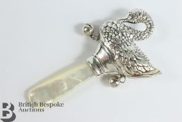 Silver Swan Baby Rattle