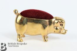 Brass Pig Pin Cushion