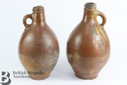 Two German Stoneware Salt Glazed Bottles